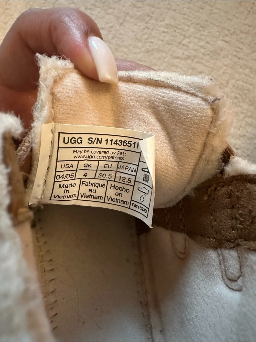 UGG Toddler Brown Leather Hook & Loop Boots